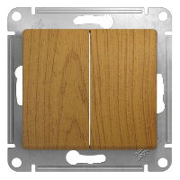 Schneider Electric. Glossa - 1-полюсн. 2-клавиш.выкл. - механизм - 10 AX - дерево - GSL000551