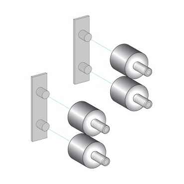 Schneider Electric. Telemecanique: Anti-vibration kit comprising 4 dampers - XUSZVA4