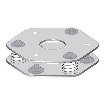Schneider Electric. Telemecanique: Column Double fixing base with springs and adjustment screws for positioning - XUSZFB2