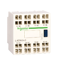 Schneider Electric. ДОП. КОНТАКТН. БЛОК 2НО+2НЗ ФРОНТ. МОНТАЖ КРЕПЛЕНИЕ С ПОМОЩЬЮ ПРУЖИННОГО ЗАЖИМА - LADN223