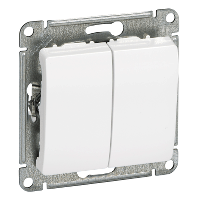 Schneider Electric. Glossa - 1-полюсн. 2-клавиш.выкл. - механизм - 10 AX - белый - GSL000151