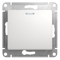 Schneider Electric. Glossa - 1-полюсн. выключ. на 2 напр. с ламп. - механизм - 10 AX - белый - GSL000163