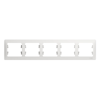 Schneider Electric. Glossa - рамка - горизонт. - 5-постов. - белый - GSL000105