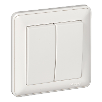 Schneider Electric. W59 2-клавишный ПЕРЕКЛЮЧАТЕЛЬ, 16АХ, в сборе, СЛОНОВАЯ КОСТЬ - VS616-256-28