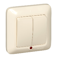 Schneider Electric. Прима - выключатель с инд. - скр. уст. - 2-кл. - 10АХ - сл. кость - IP20 - VS5U-217-S