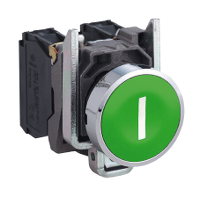 Schneider Electric. Кнопка 22мм зеленая с возвратом 1НО "I" - XB4BA3311