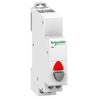 Schneider Electric. КНОПКА УПР-Я iPB 1НЗ СЕРАЯ+КРАСНЫЙ ИНДИКАТОР - A9E18037