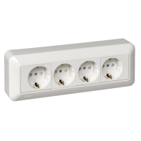 Schneider Electric. Прима - 4-я розетка - откр. уст. - 4 х 2К+З - 16А - белый - IP20 - RA16-411M-B