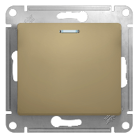 Schneider Electric. Glossa - 1-полюсн. выкл. с ламп. - механизм - 10 AX - титан - GSL000413