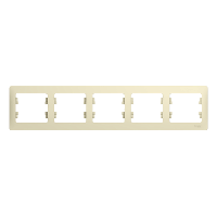 Schneider Electric. Glossa - рамка - горизонт. - 5-постов. - бежевый - GSL000205