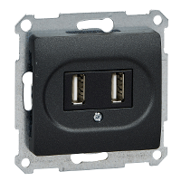 Schneider Electric. GLOSSA USB РОЗЕТКА, в сборе, АНТРАЦИТ - GSL000732