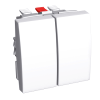 Schneider Electric. ПЕРЕКЛЮЧАТЕЛЬ 2X-КЛАВИШНЫЙ 16A БЕЛ R9003 - Altira - ALB44056