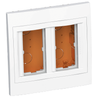 Schneider Electric. Altira - flush concentration box - 2 x 2 func 45x45 - depth 56,2mm - polar white - Altira - ALB44464N