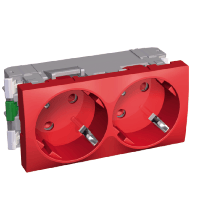 Schneider Electric. РОЗЕТКА Х2 45 2P+E СО ШТОР КРАСН - Altira - ALB45254