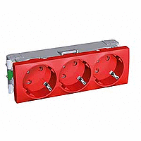 Schneider Electric. РОЗЕТКА Х3 45 2P+SIDE E ШТОР БЛОК КРАС - Altira - ALB45266