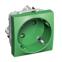 Schneider Electric. Altira - 1 socket-outlet - without light indicator - side earth - green - Altira - ALB4528206