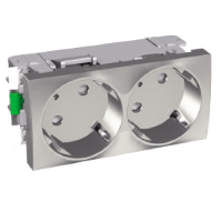 Schneider Electric. РОЗЕТКА ДВОЙНАЯ 45 2P+E СО ШТОР МЕТАЛЛИК - Altira - ALB46252