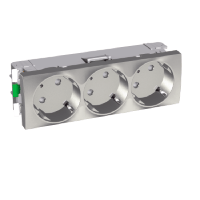 Schneider Electric. РОЗЕТКА ТРОЙНАЯ 45 2P+E СО ШТОР МЕТАЛЛИК - Altira - ALB46262