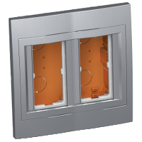 Schneider Electric. Altira - flush concentration box - 2 x 2 func 45x45 - depth 56,25mm - aluminium - Altira - ALB46464N