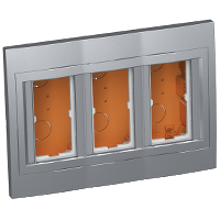 Schneider Electric. Altira - flush concentration box - 3 x 2 func 45x45 - depth 56,25mm - aluminium - Altira - ALB46466N