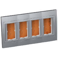 Schneider Electric. Altira - flush concentration box - 4 x 2 func 45x45 - depth 56,25mm - aluminium - Altira - ALB46468N