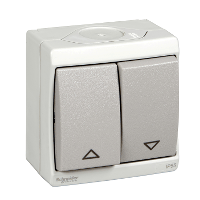 Schneider Electric. Выключатель для жалюзи, мех., блок., серый IP55 - Mureva - ENN35741