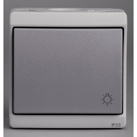 Schneider Electric. Кнопочный вык-ль с символом "свет", 0/у, серый, в сборе IP55 - Mureva - ENN35783