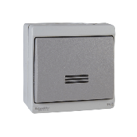 Schneider Electric. Кнопочный выключатель с подсветкой, о/у, в сборе, серый IP55 - Mureva - ENN35828