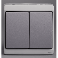 Schneider Electric. Кнопка двойная, о/у, серый в сборе IP55 - Mureva - ENN35832