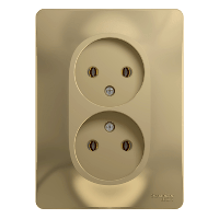 Schneider Electric. Glossa - двойная розетка - без заземл. - 2P - 16 A - титан - Glossa - GSL000420