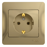 Schneider Electric. Glossa - одна розетка - бок.вых.заземл - 2P + E - 16 A - титан - Glossa - GSL000442