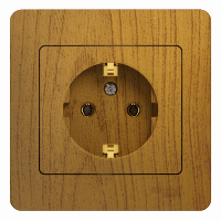 Schneider Electric. Glossa - одна розетка - бок.вых.заземл - 2P + E - 16 A - дерево - Glossa - GSL000542