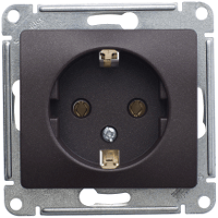 Schneider Electric. GLOSSA РОЗЕТКА с заземлением, ШОКОЛАД - Glossa - GSL000843