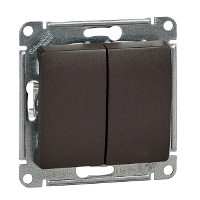 Schneider Electric. GLOSSA 2-клавишный ВЫКЛЮЧАТЕЛЬ, ШОКОЛАД - Glossa - GSL000851