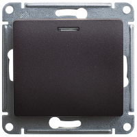 Schneider Electric. GLOSSA 1-клавишный ПЕРЕКЛЮЧАТЕЛЬ с подсветкой, ШОКОЛАД - Glossa - GSL000863