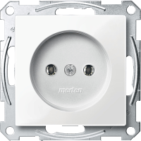 Schneider Electric. МЕХ-М РОЗ. БЕЗ ЗАЗЕМЛ.КОНТАКТА БЕЛЫЙ - Merten System M - MTN2001-0319