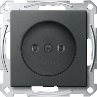 Schneider Electric. МЕХ-М РОЗ. БЕЗ ЗАЗЕМЛ.КОНТАКТА АНТРАЦИТ - Merten System M - MTN2001-0414