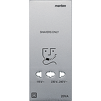 Schneider Electric. ЦЕНТР.ПЛАТА РОЗЕТКИ Д/ЭЛЕКТРОБРИТВЫ АЛЮМ - Merten System M - MTN213560