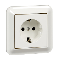 Schneider Electric. Розетка с з/к, шторки, бел - Merten System M - MTN2300-1219