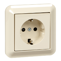 Schneider Electric. Розетка с з/к, шторки, беж - Merten System M - MTN2300-1244