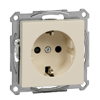 Schneider Electric. Розетка с з/к, шторки без рамк M-TREND, беж - Merten System M - MTN2300-1344