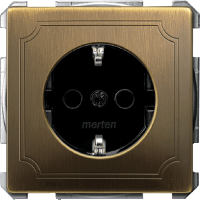 Schneider Electric. МЕХ-М РОЗЕТКИ С/З С/Ш, АНТИЧНАЯ ЛАТУНЬ - Merten Antique/Artec - MTN2300-4143