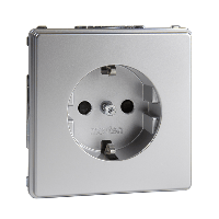 Schneider Electric. МЕХ. РОЗ.SCHUKO С ЗАШ.ШТОРКАМИ АЛЮМИНИЙ - Merten Aquadesign - MTN2300-7260