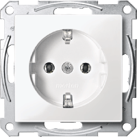 Schneider Electric. МЕХ-М РОЗЕТКИ С/З Б/Ш, БЕЛЫЙ - Merten System M - MTN2301-0319