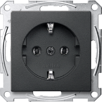 Schneider Electric. МЕХ-М РОЗЕТКИ С/З Б/Ш АНТРАЦИТ - Merten System M - MTN2301-0414