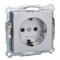 Schneider Electric. МЕХ-М РОЗЕТКИ С/З Б/Ш АЛЮМИНИЙ - Merten System M - MTN2301-0460