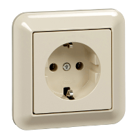 Schneider Electric. Розетка с з/к, без шторок, беж - Merten System M - MTN2301-1244