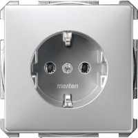 Schneider Electric. МЕХ-М РОЗЕТКИ С/З Б/Ш АЛЮМИНИЙ - Merten Antique/Artec - MTN2301-4060