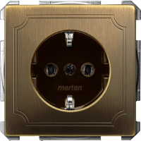 Schneider Electric. МЕХ-М РОЗЕТКИ С/З Б/Ш АНТИЧНАЯ ЛАТУНЬ - Merten Antique/Artec - MTN2301-4143