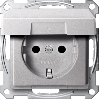 Schneider Electric. МЕХ. РОЗ. SCHUKO C/З C/Ш С КРЫШ АЛЮМ,АКТ - Merten System M - MTN2310-0460